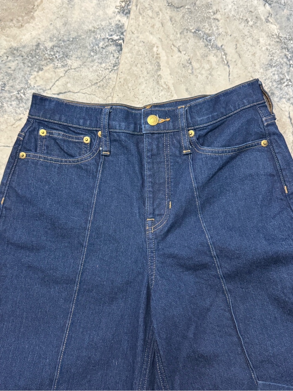 J. Crew Dark Indigo Wide-Leg Denim Jeans - Picture 4 of 6